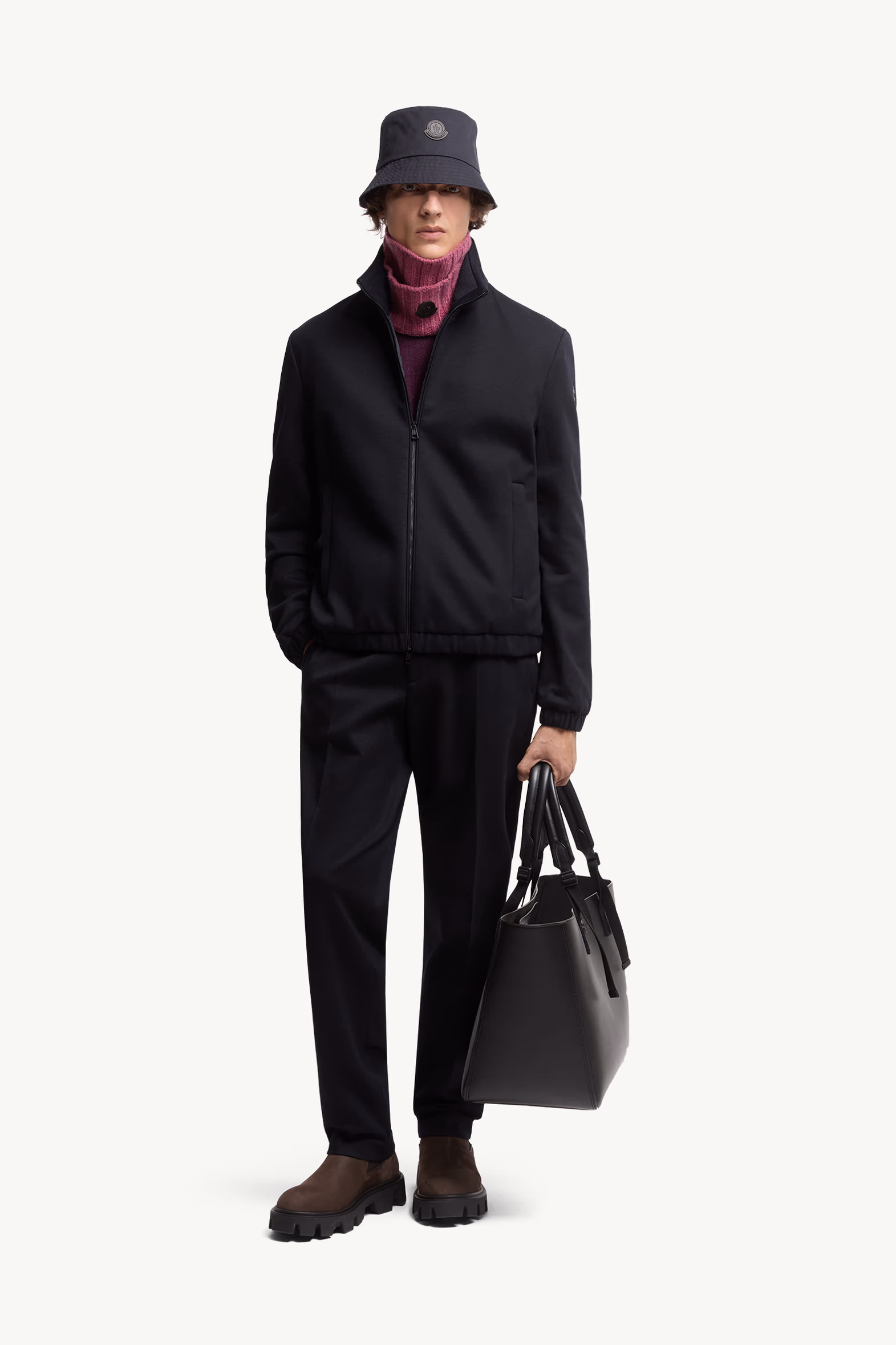 Pantalones de sastrería de mezcla de algodón Hombre Azul Moncler 0